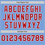 Custom Name Number Baseball Jersey - Authentic Light Blue Red White Pinstripe Split Design Personalized Light Blue White-Red