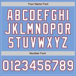 Custom Name and Number Unisex Softball Jersey - Light Blue White Red Two-Button Design Personalized Light Blue White-Red