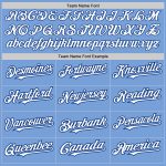 Custom Name and Number Baseball Jersey in Light Blue White-Royal - Personalized Team Jersey - Authentic Arm Shapes Personalized