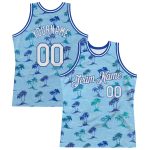 Custom Name and Number Hawaii Palm Trees Basketball Jersey - Light Blue White-Royal 3D Pattern Authentic Jersey Personalized