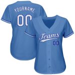 Personalized Light Blue Royal Baseball Jersey - Authentic Custom Team Apparel Personalized Light Blue White-Royal Authentic