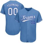 Personalized Light Blue Royal Baseball Jersey - Authentic Custom Team Apparel Personalized Light Blue White-Royal Authentic