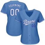 Customizable Light Blue & White Baseball Jersey with Name & Number - Authentic Team Gear Personalized Light Blue White-Royal
