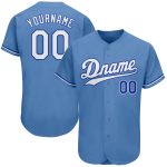 Customizable Light Blue & White Baseball Jersey with Name & Number - Authentic Team Gear Personalized Light Blue White-Royal