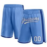 Custom Name and Number Basketball Shorts - Light Blue White-Royal Authentic Team Gear Personalized Light Blue White-Royal