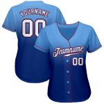 Personalized Light Blue White-Royal Fade Baseball Jersey - Authentic Fashion Style Personalized Light Blue White-Royal Authentic