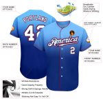 Personalized Light Blue White-Royal Fade Baseball Jersey - Authentic Fashion Style Personalized Light Blue White-Royal Authentic
