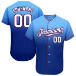 Personalized Light Blue White-Royal Fade Baseball Jersey - Authentic Fashion Style Personalized Light Blue White-Royal Authentic