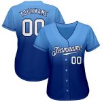 Custom Light Blue White-Royal Fade Baseball Jersey with Personalized Name & Number - Authentic Fashion Team Gear Personalized