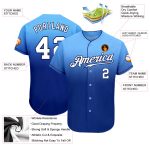 Custom Light Blue White-Royal Fade Baseball Jersey with Personalized Name & Number - Authentic Fashion Team Gear Personalized