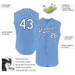Personalized Authentic Light Blue White-Royal Sleeveless Baseball Jersey Personalized Light Blue White-Royal Authentic Sleeveless
