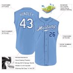 Custom Light Blue White-Royal Personalized Baseball Jersey with Name and Number - Authentic Sleeveless Team Apparel Personalized