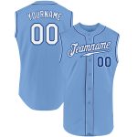 Custom Light Blue White-Royal Personalized Baseball Jersey with Name and Number - Authentic Sleeveless Team Apparel Personalized