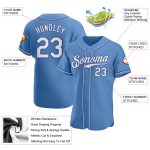 Custom Name and Number Authentic Light Blue White-Royal Softball Jersey - Personalized Team Apparel Personalized Light Blue
