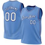 Light Blue White-Royal Personalized Authentic Throwback Basketball Jersey Personalized Light Blue White-Royal Authentic Throwback