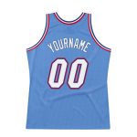 Custom Team Name Number Basketball Jersey - Personalized Light Blue White-Royal Throwback Design Personalized Light Blue