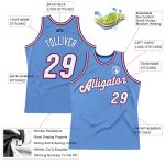 Custom Team Name Number Basketball Jersey - Personalized Light Blue White-Royal Throwback Design Personalized Light Blue