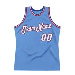 Custom Team Name Number Basketball Jersey - Personalized Light Blue White-Royal Throwback Design Personalized Light Blue