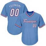 Personalized Light Blue White-Royal Baseball Jersey Shirt - Authentic Throwback Rib-Knit Design Personalized Light Blue White-Royal
