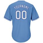 Custom Light Blue Baseball Jersey Shirt with Personalized Name & Number - Authentic Throwback Rib-Knit Team Apparel Personalized