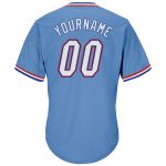 Personalized Light Blue White-Royal Baseball Jersey Shirt - Authentic Throwback Rib-Knit Design Personalized Light Blue White-Royal