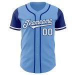 Custom Name Number Two Tone Baseball Jersey - Personalized Light Blue White-Royal Authentic Team Jersey Personalized Light