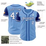 Custom Name Number Two Tone Baseball Jersey - Personalized Light Blue White-Royal Authentic Team Jersey Personalized Light
