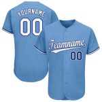 Custom Light Blue White-Royal Baseball Jersey with Personalized Name & Number - Team Apparel Personalized Light Blue White-Royal