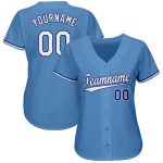 Custom Light Blue White-Royal Baseball Jersey with Personalized Name & Number - Team Apparel Personalized Light Blue White-Royal