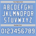Custom Name Number Varsity Letterman Jacket Light Blue White-Royal Full-Snap Bomber Design Personalized Light Blue White-Royal