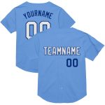 Personalized Light Blue White-Royal Authentic Baseball Jersey - Throwback Mesh Design Personalized Light Blue White-Royal