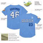 Personalized Light Blue White-Royal Authentic Baseball Jersey - Throwback Mesh Design Personalized Light Blue White-Royal