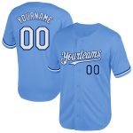 Custom Name Number Baseball Jersey - Personalized Light Blue White-Royal Mesh Authentic Throwback Design Personalized Light
