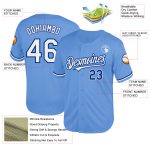 Custom Name Number Baseball Jersey - Personalized Light Blue White-Royal Mesh Authentic Throwback Design Personalized Light