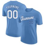 Custom Team Performance T-Shirt with Personalized Name and Number - Light Blue White-Royal Personalized Light Blue White-Royal