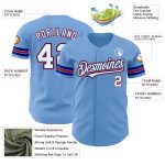 Personalized Authentic Baseball Jersey in Light Blue White and Royal Red Personalized Light Blue White Royal-Red Authentic