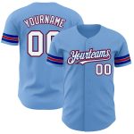 Personalized Authentic Baseball Jersey in Light Blue White and Royal Red Personalized Light Blue White Royal-Red Authentic