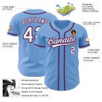 Custom Name and Number Authentic Baseball Jersey - Light Blue White Royal Red Personalization Personalized Light Blue White