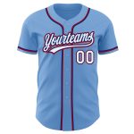 Custom Name and Number Authentic Baseball Jersey - Light Blue White Royal Red Personalization Personalized Light Blue White
