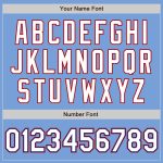 Custom Name Number Two Tone Varsity Letterman Jacket Light Blue White Royal Red Bomber Full-Snap Personalized Light Blue