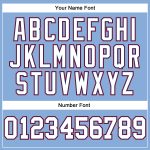 Custom Team Performance T-Shirt with Name and Number - Light Blue White Royal-Red Long Sleeve Personalized Light Blue White