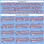 Custom Performance Vapor Golf Polo Shirt with Personalized Name and Number in Light Blue, White, and Royal Red Personalized