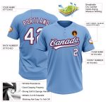 Custom Name Number Softball Jersey Unisex Two-Button Light Blue White Royal Red - Personalized Team Apparel Personalized