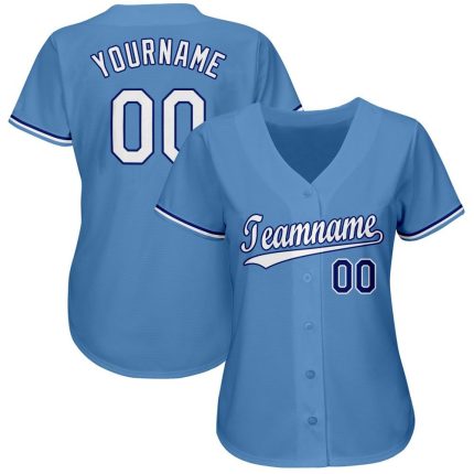 Custom Team Softball Jersey - Personalized Light Blue and White with Name and Number Personalized Light Blue White-Royal