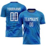 Custom Name and Number Personalized Light Blue White-Royal Soccer Jersey Uniform Personalized Light Blue White-Royal Sublimation