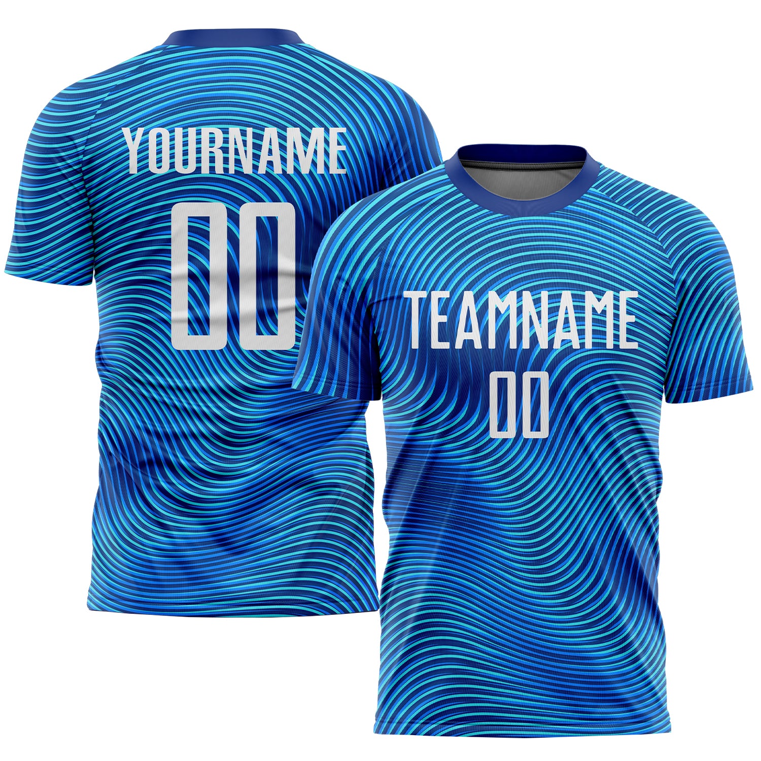 Custom Name and Number Personalized Light Blue White-Royal Soccer Jersey Uniform Personalized Light Blue White-Royal Sublimation