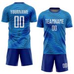 Custom Name and Number Personalized Light Blue White-Royal Soccer Jersey Uniform Personalized Light Blue White-Royal Sublimation