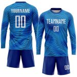 Custom Name and Number Personalized Light Blue White-Royal Soccer Jersey Uniform Personalized Light Blue White-Royal Sublimation