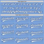 Custom Name and Number Unisex Softball Jersey - Light Blue White-Royal Two-Button Design Personalized Light Blue White-Royal