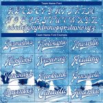 Light Blue White-Royal Watercolor Winter Landscape Bomber Jacket with Snowy Trees 3D Pattern, Full-Snap Varsity Letterman